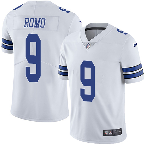 Nike Cowboys #9 Tony Romo White Men's Stitched NFL Vapor Untouchable Limited Jersey - Click Image to Close
